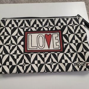 Brighton Black & White Love Cosmetic/ Travel Bag